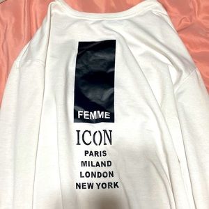 Shein white sweatshirt fashion top size xs barely worn